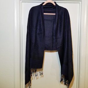 pashmina Black Fringe Wrap Scarf
